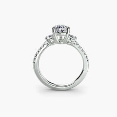 Three-Stone Ring with Pavé Band 5