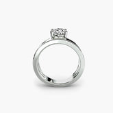 Wide Band Solitaire with Pavé Band